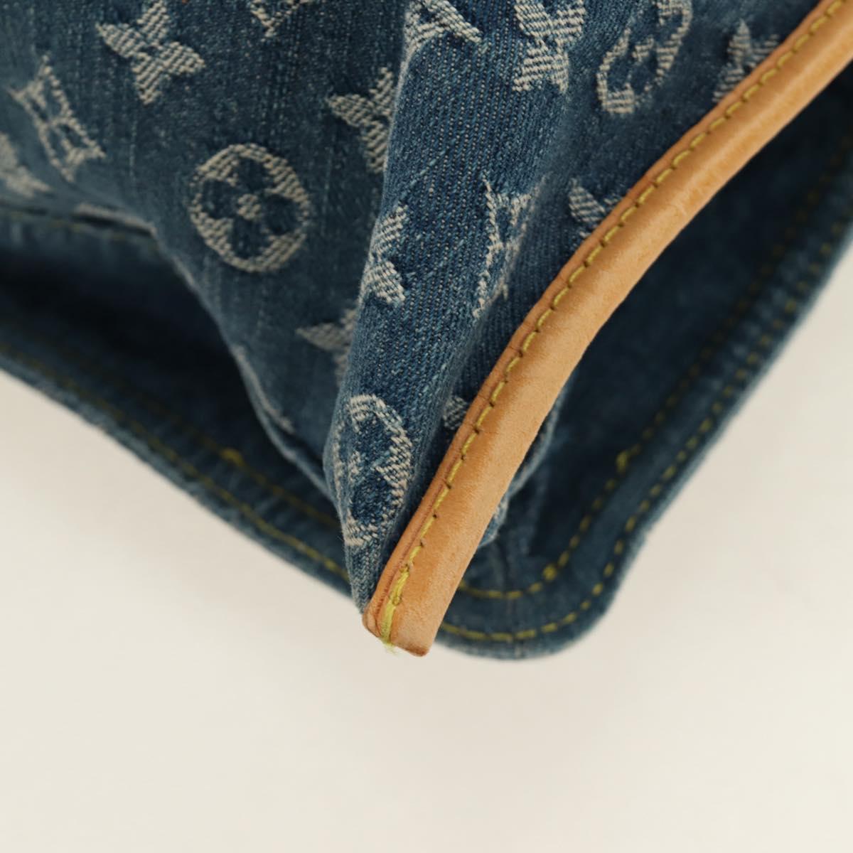 LOUIS VUITTON Monogram Denim Hand Bag Blue M95018 LV Auth 189186SAV