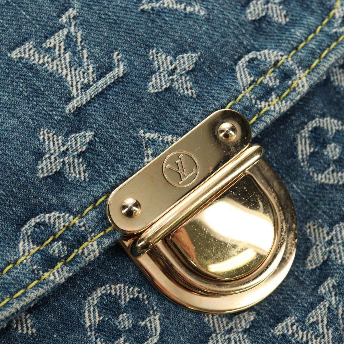 LOUIS VUITTON Monogram Denim Hand Bag Blue M95018 LV Auth 189186SAV