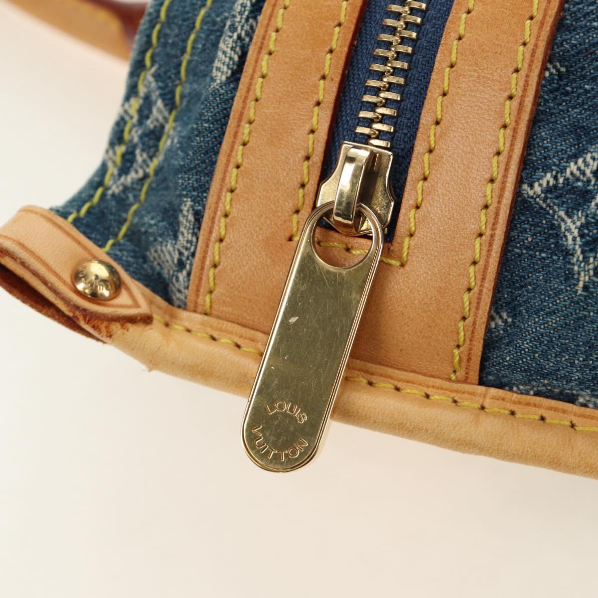 LOUIS VUITTON Monogram Denim Hand Bag Blue M95018 LV Auth 189186SAV