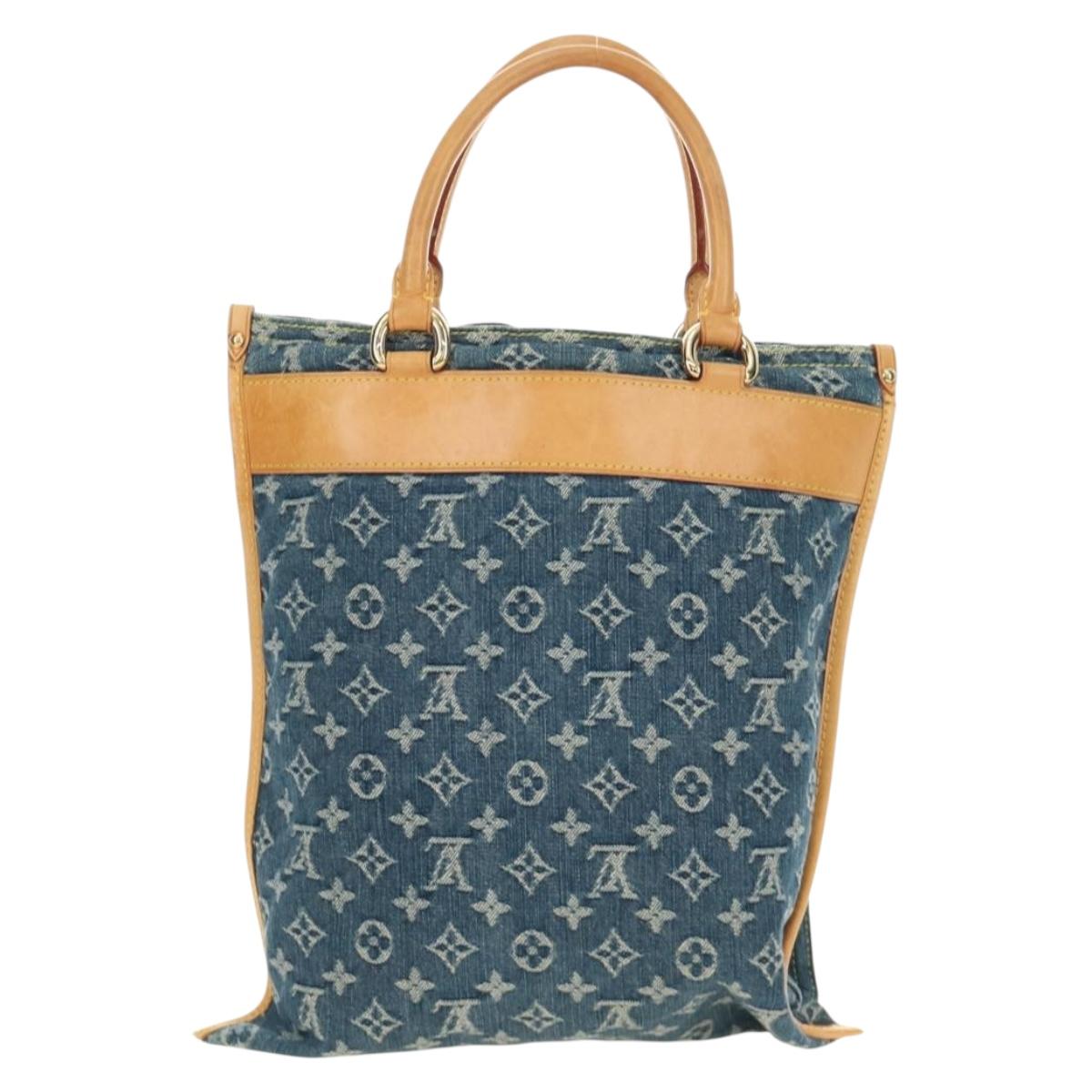 LOUIS VUITTON Monogram Denim Hand Bag Blue M95018 LV Auth 189186SAV