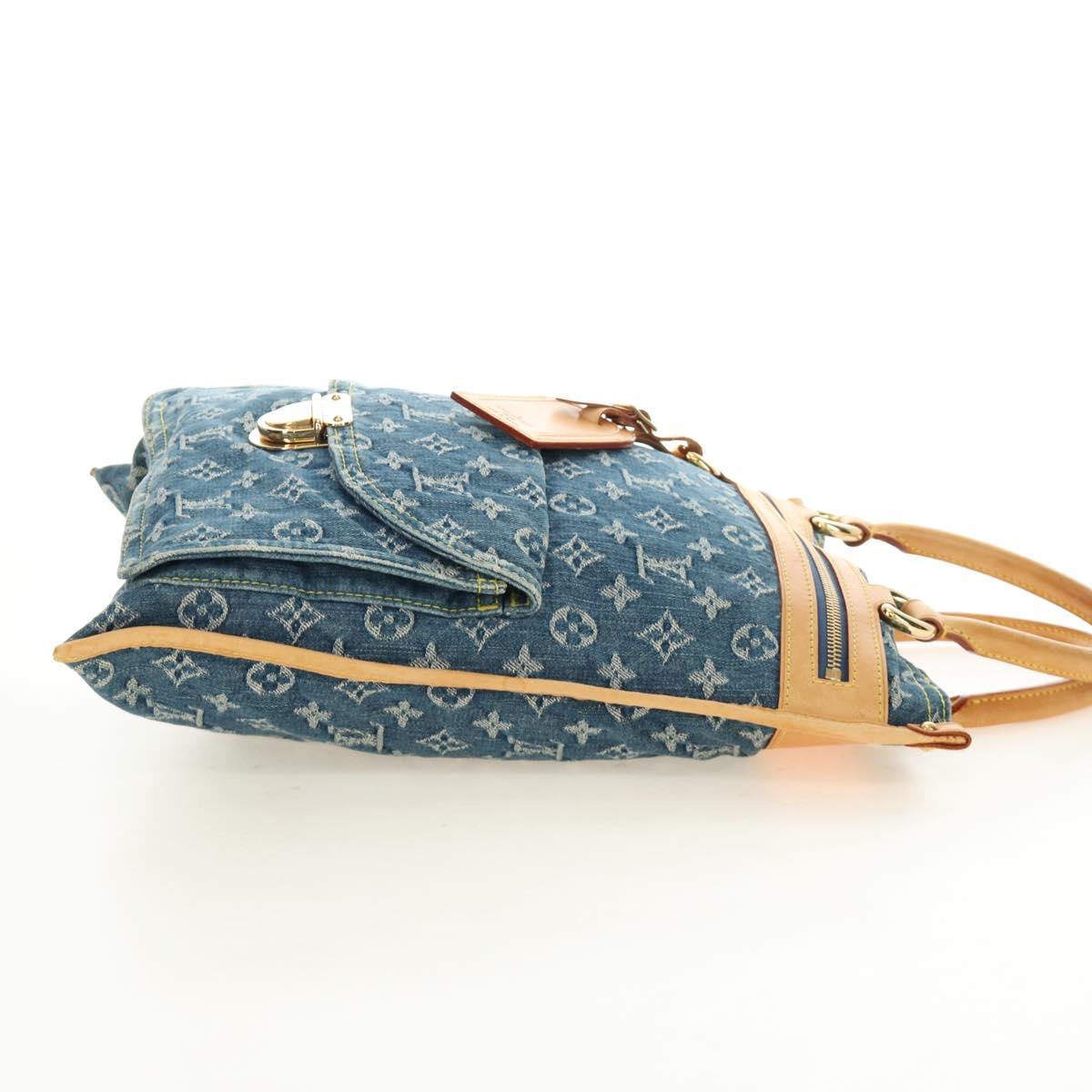LOUIS VUITTON Monogram Denim Hand Bag Blue M95018 LV Auth 189186SAV