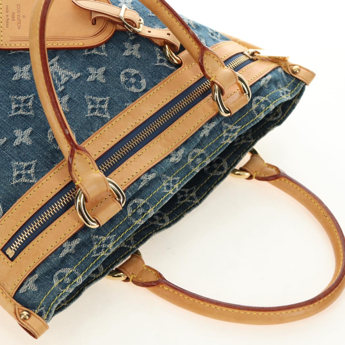 LOUIS VUITTON Monogram Denim Hand Bag Blue M95018 LV Auth 189186SAV