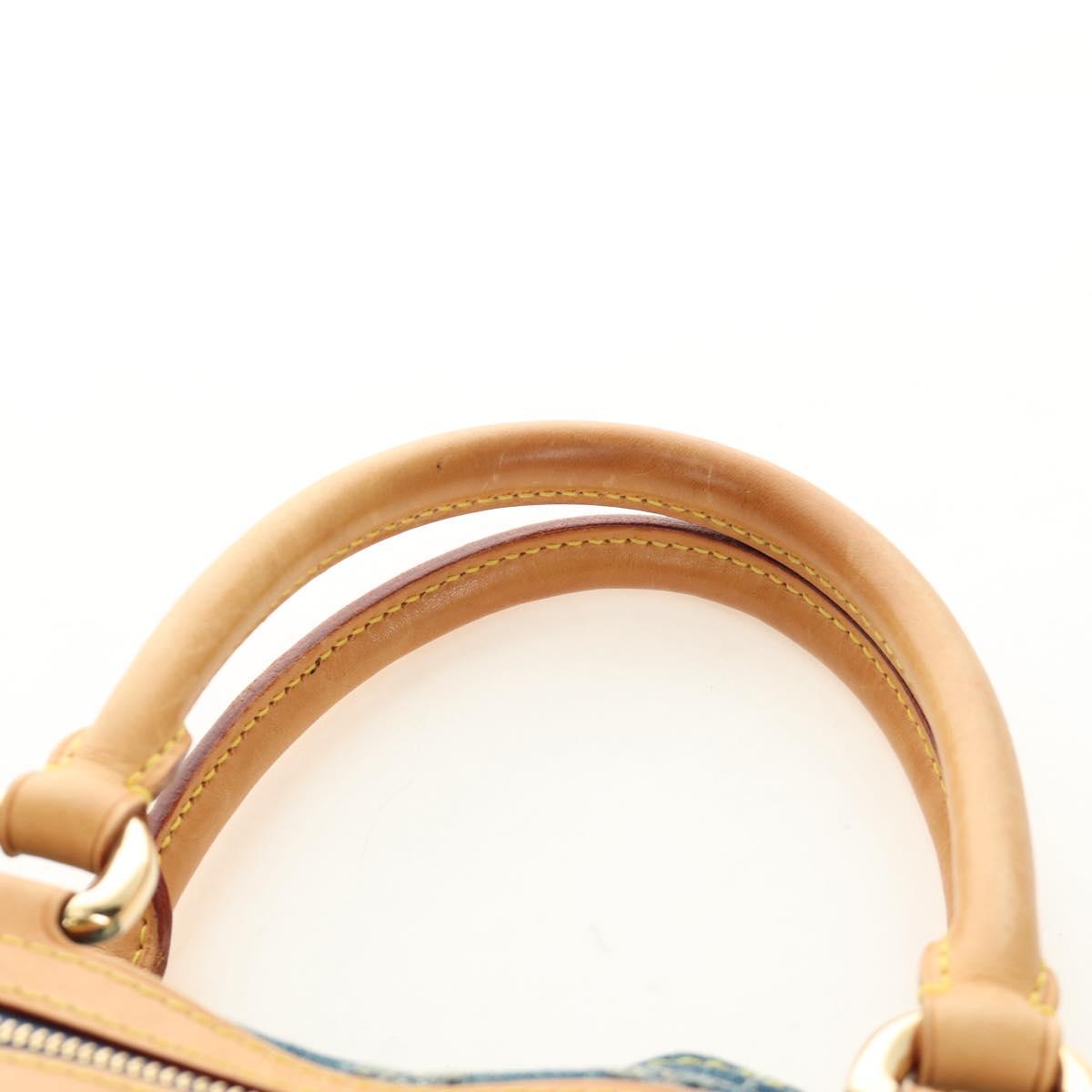 LOUIS VUITTON Monogram Denim Hand Bag Blue M95018 LV Auth 189186SAV