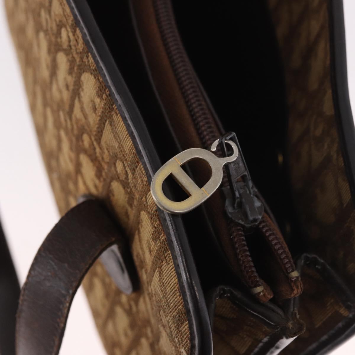 Christian Dior Trotter Hand Bag Beige Gold Auth 189192