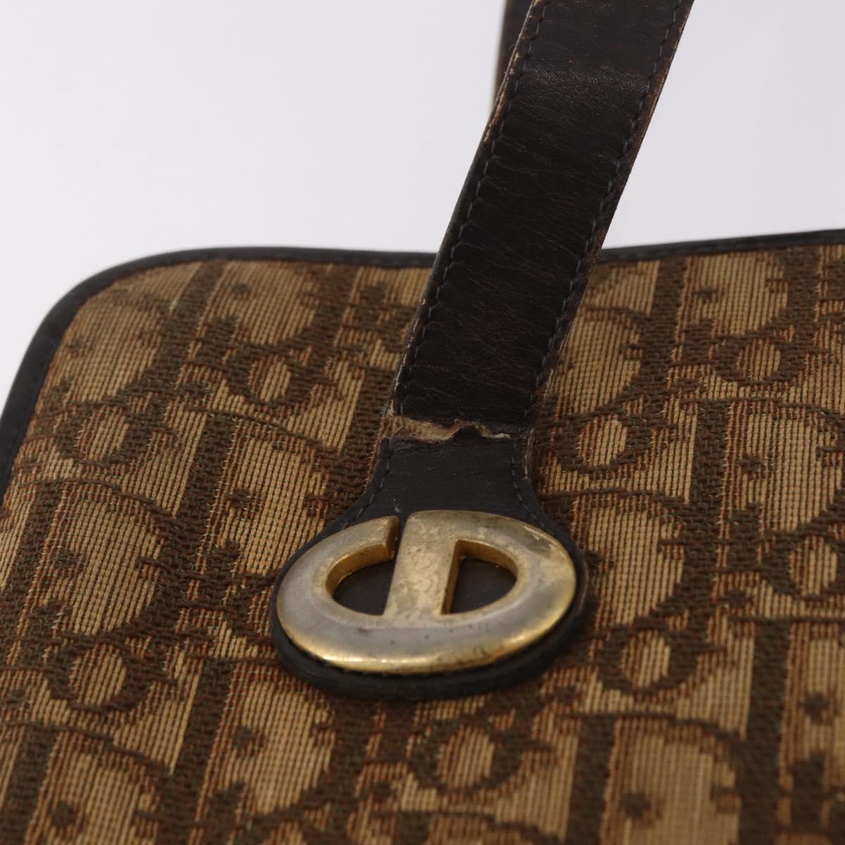Christian Dior Trotter Hand Bag Beige Gold Auth 189192