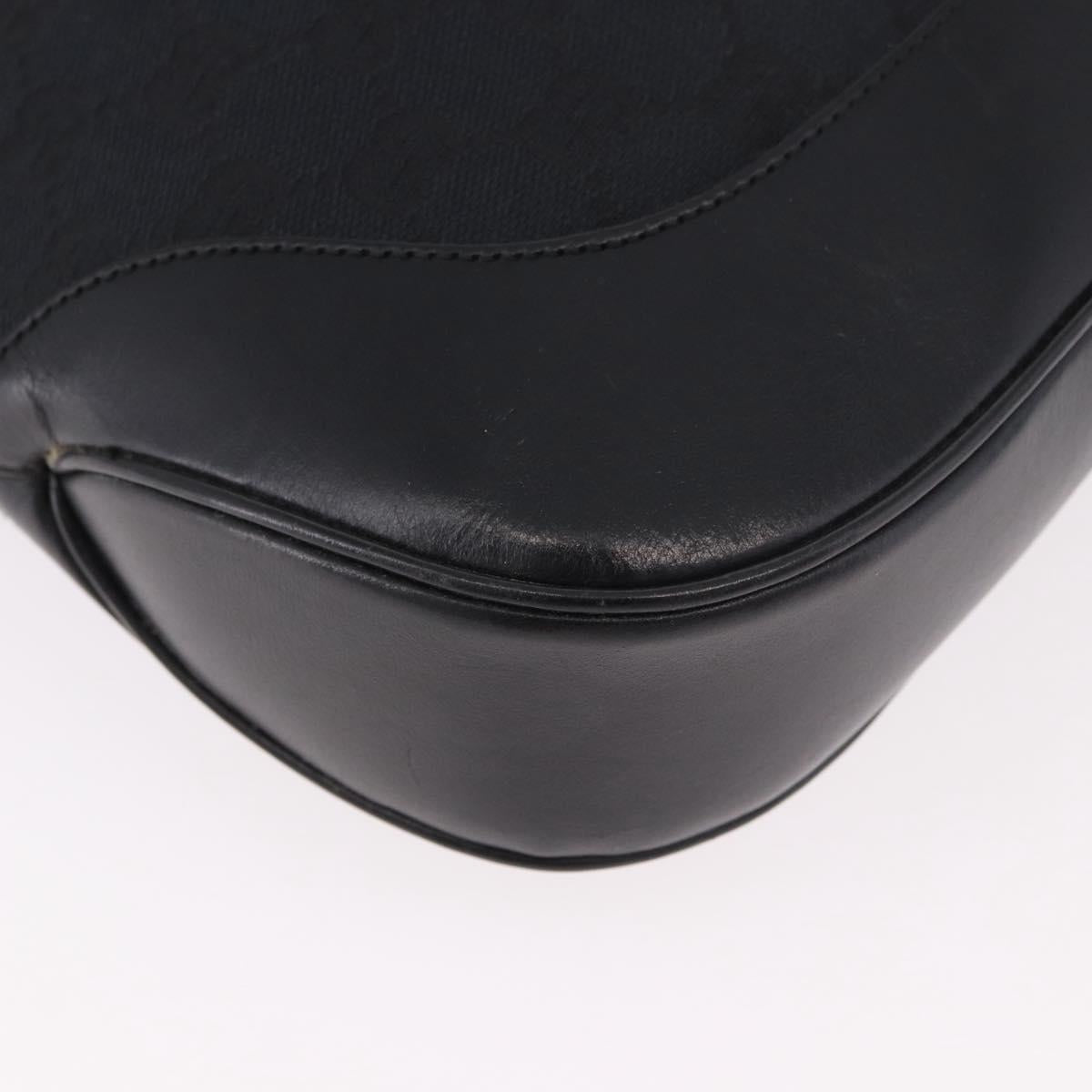 GUCCI GG Canvas Jackie Shoulder Bag Black Silver 001 3346 Auth 189205A