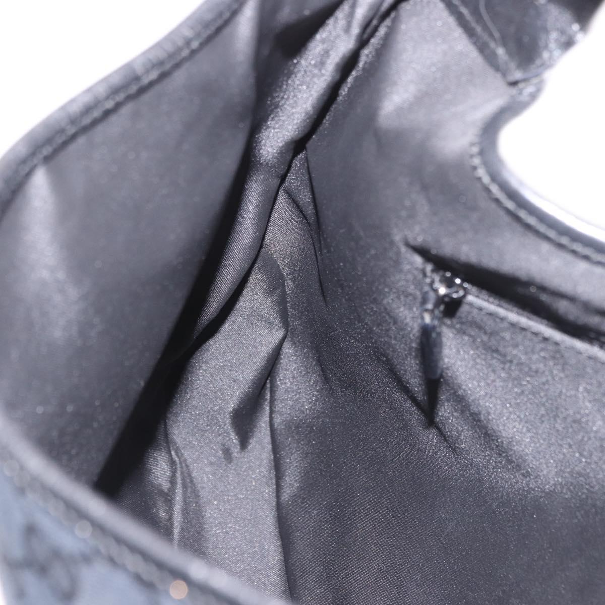 GUCCI GG Canvas Jackie Shoulder Bag Black Silver 001 3346 Auth 189205A