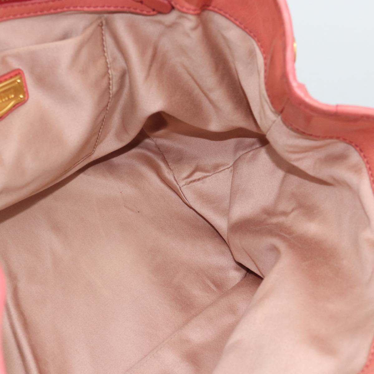 Miu Miu Hand Bag Leather 2way Pink Gold Auth 189208SAM