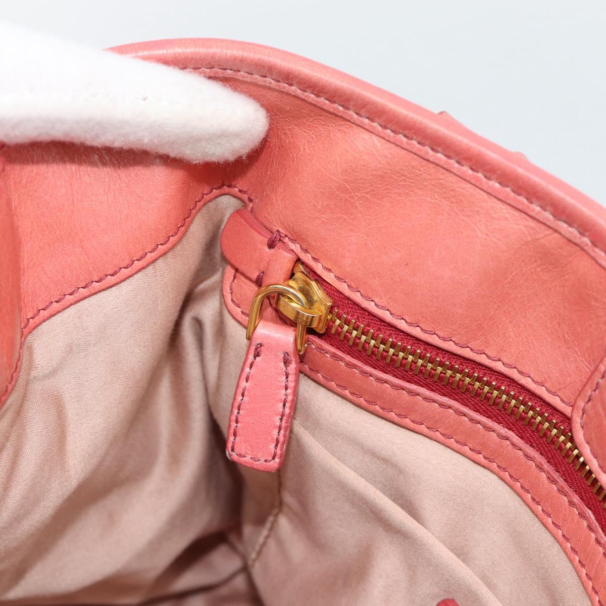 Miu Miu Hand Bag Leather 2way Pink Gold Auth 189208SAM