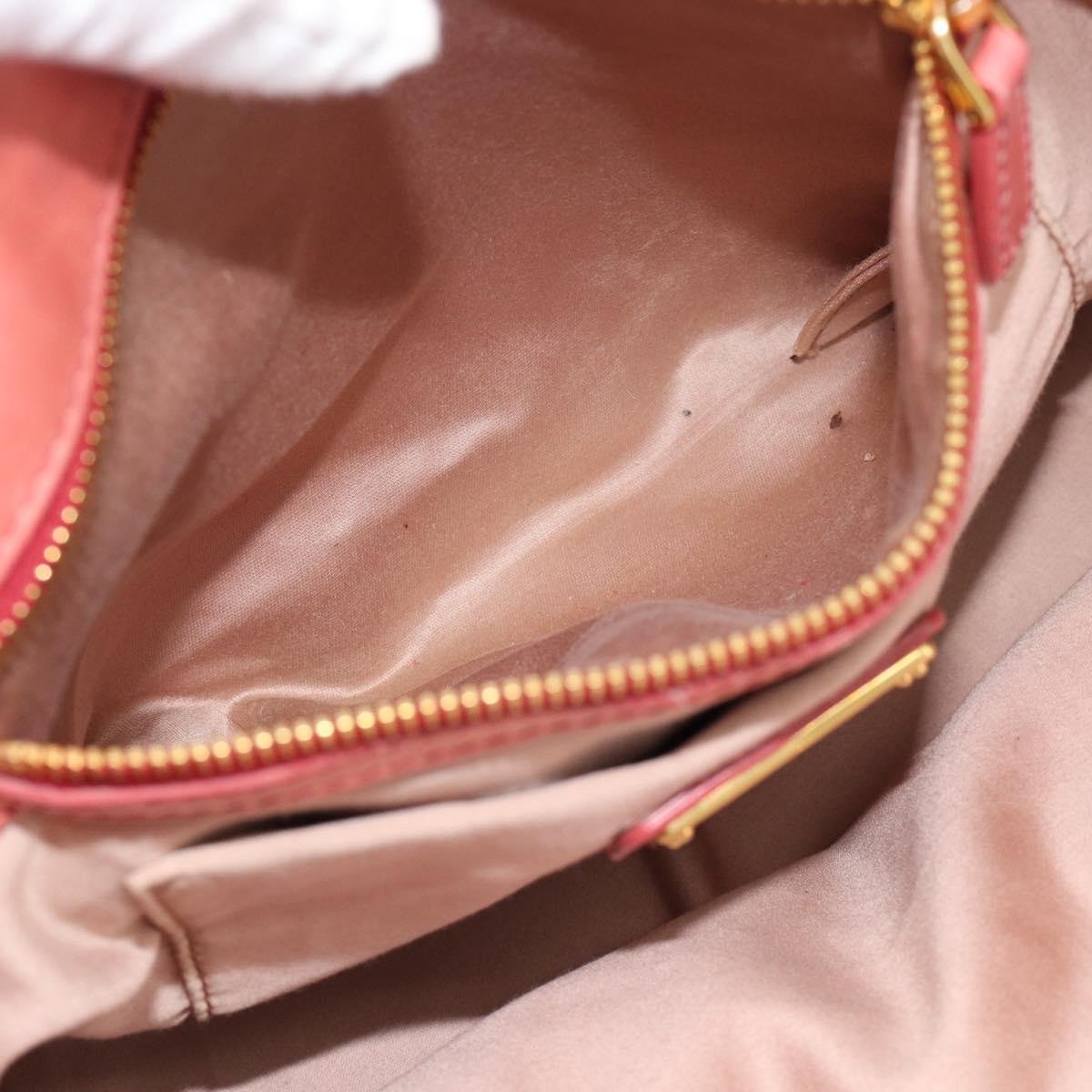 Miu Miu Hand Bag Leather 2way Pink Gold Auth 189208SAM