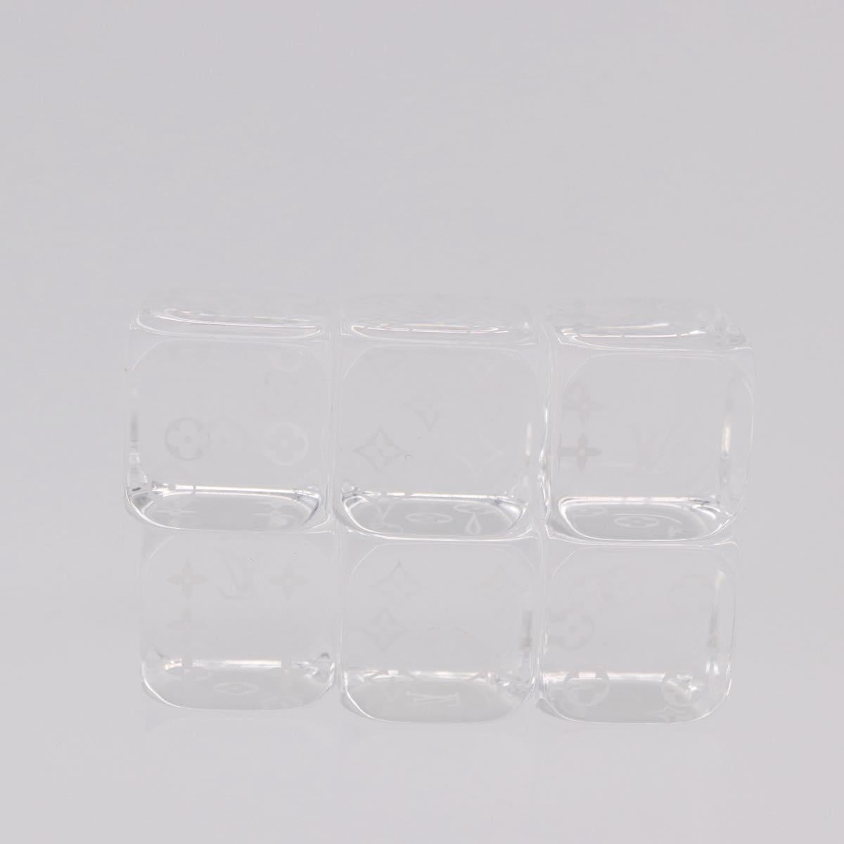 LOUIS VUITTON Domino Dice 6 Set Clear LV Auth 189211