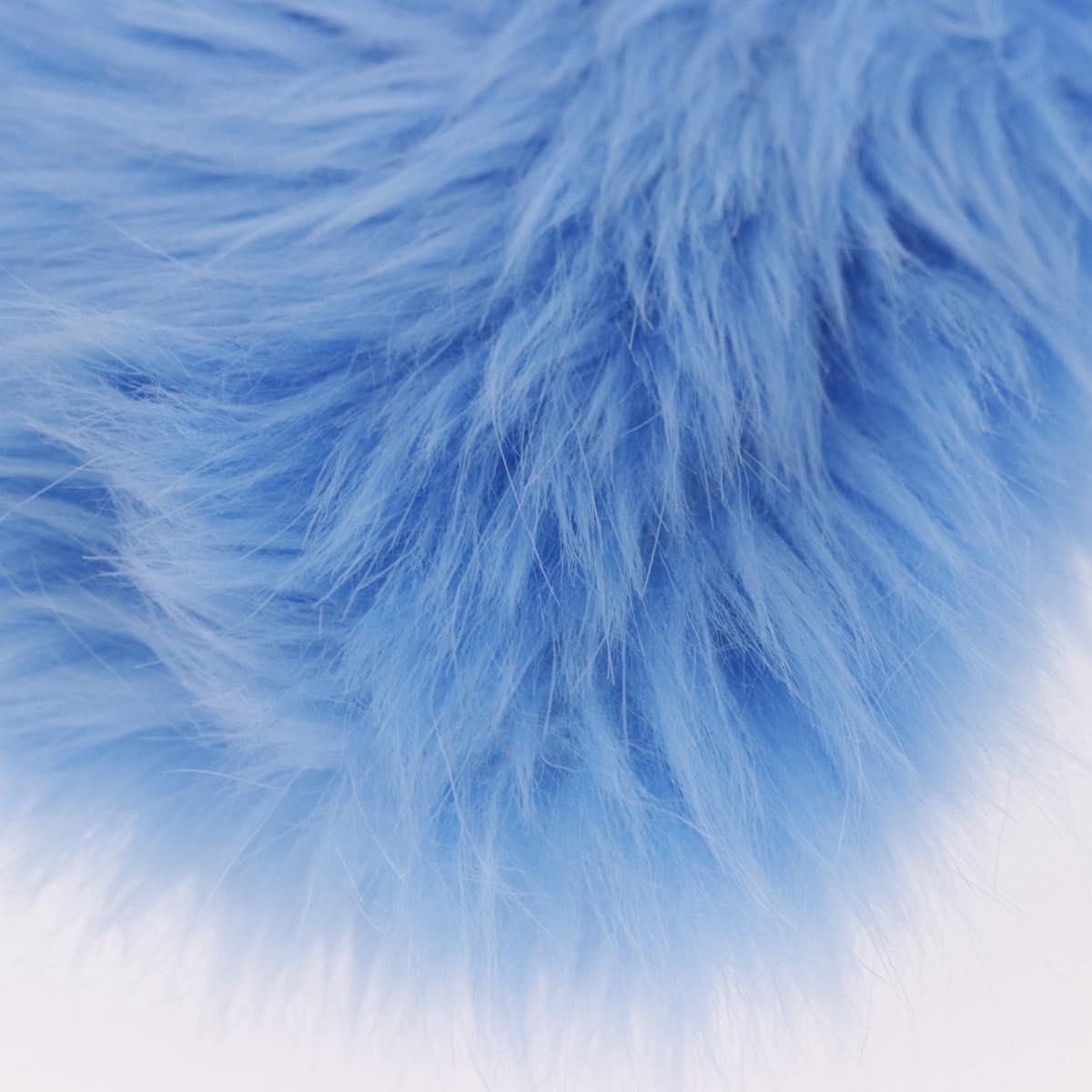 PRADA Clutch Bag Fur Silver Blue Auth 189212V