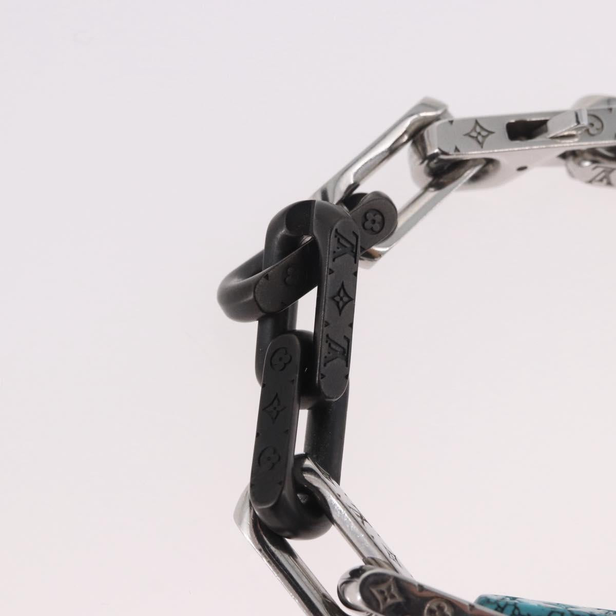 LOUIS VUITTON Chain Stone Bracelet metal Silver M1042L LV Auth 189214M