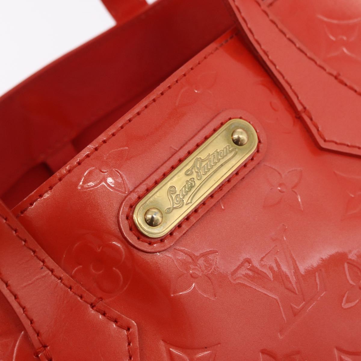 LOUIS VUITTON Vernis Bluebird Wilshire PM Bag Orenge Sunset M93644 Auth 189223