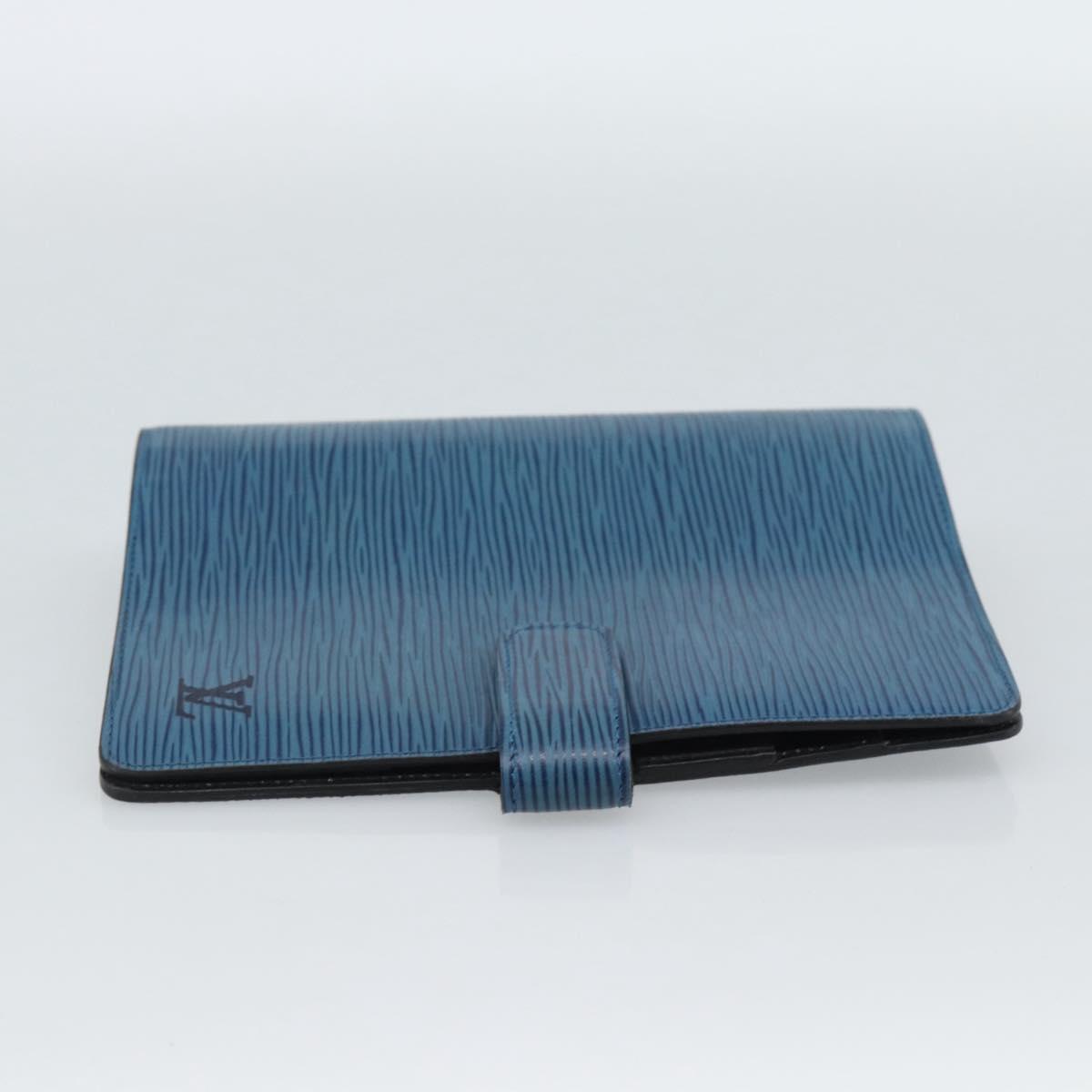 LOUIS VUITTON Epi Agenda MM Day Planner Cover Blue R20055 LV Auth 189229