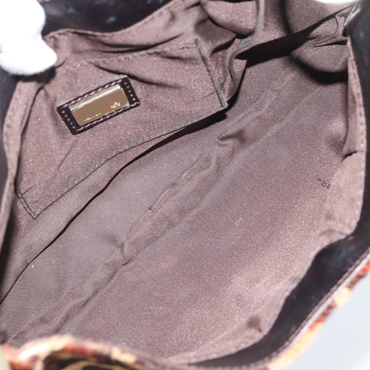 FENDI Shoulder Bag Harako leather Beige Gold Auth 189242
