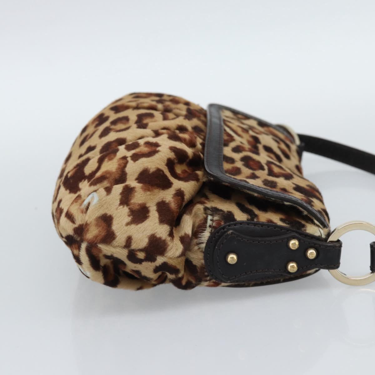 FENDI Shoulder Bag Harako leather Beige Gold Auth 189242
