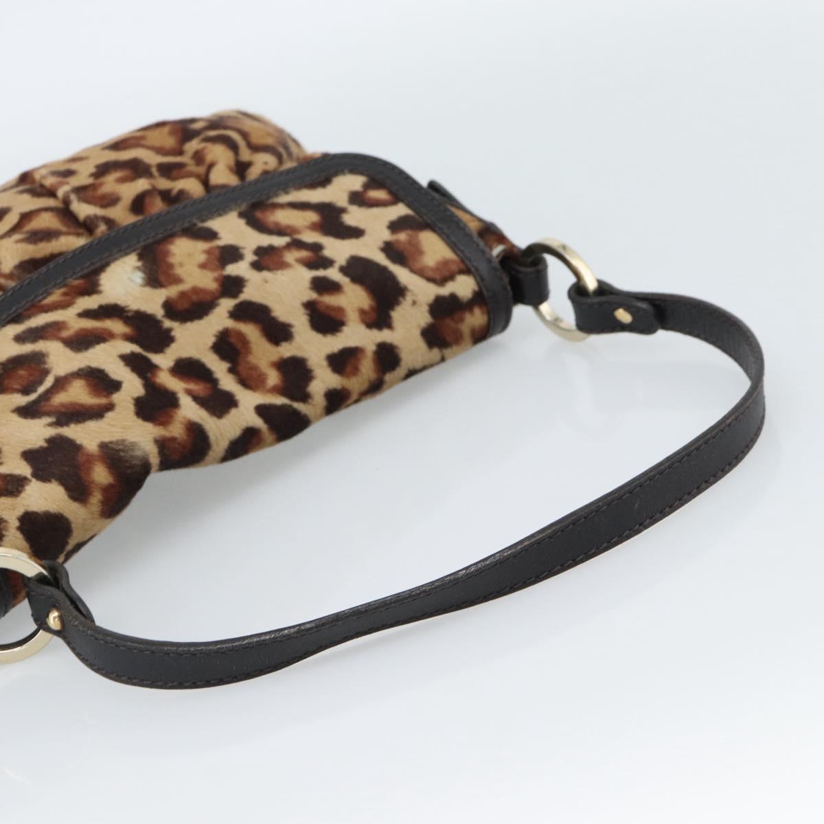 FENDI Shoulder Bag Harako leather Beige Gold Auth 189242