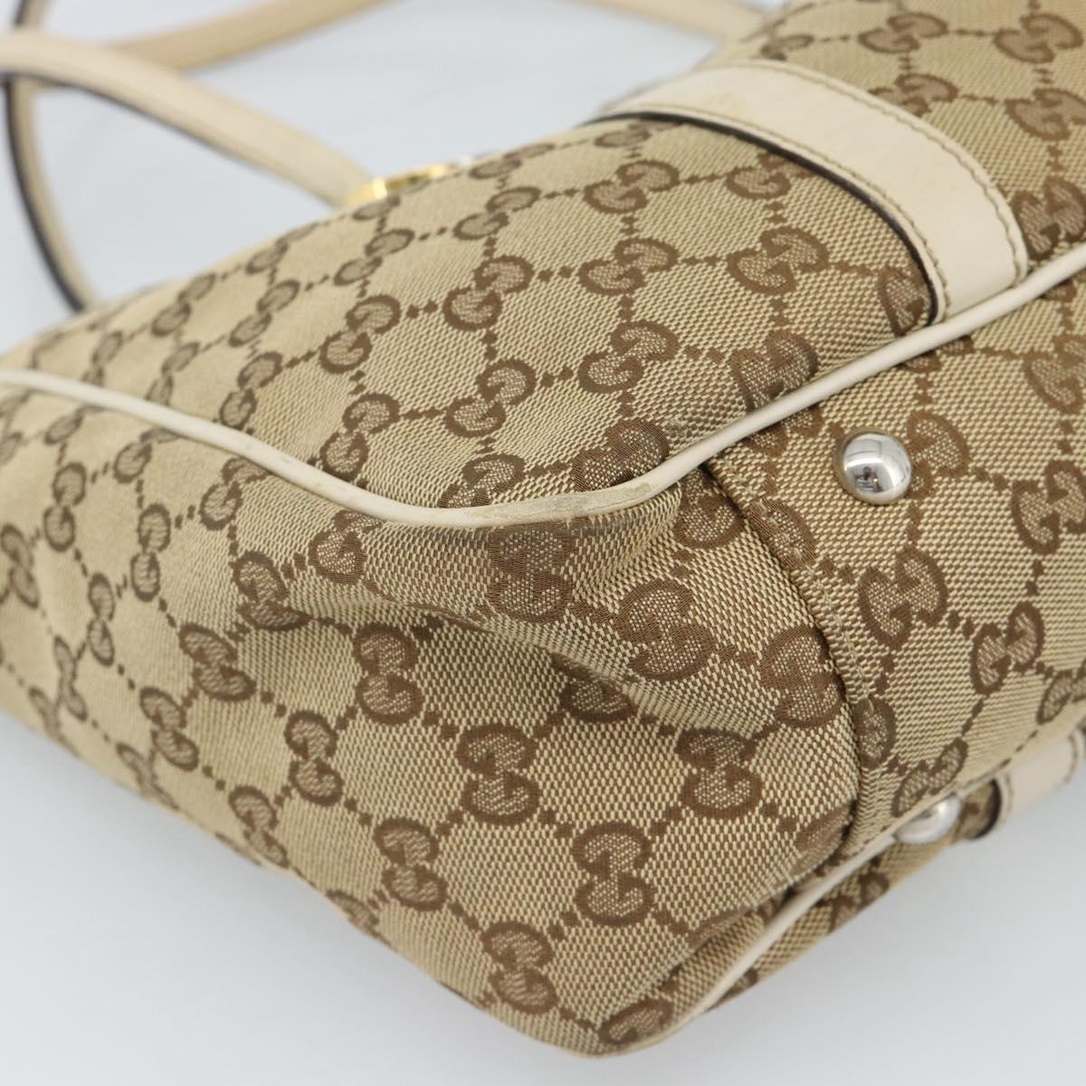 GUCCI GG Canvas Miss GG Tote Bag Beige Silver gold 232957 Auth 189245