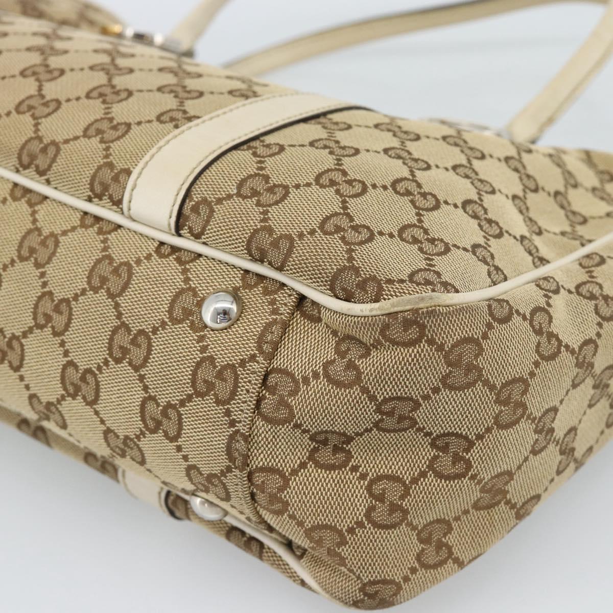 GUCCI GG Canvas Miss GG Tote Bag Beige Silver gold 232957 Auth 189245
