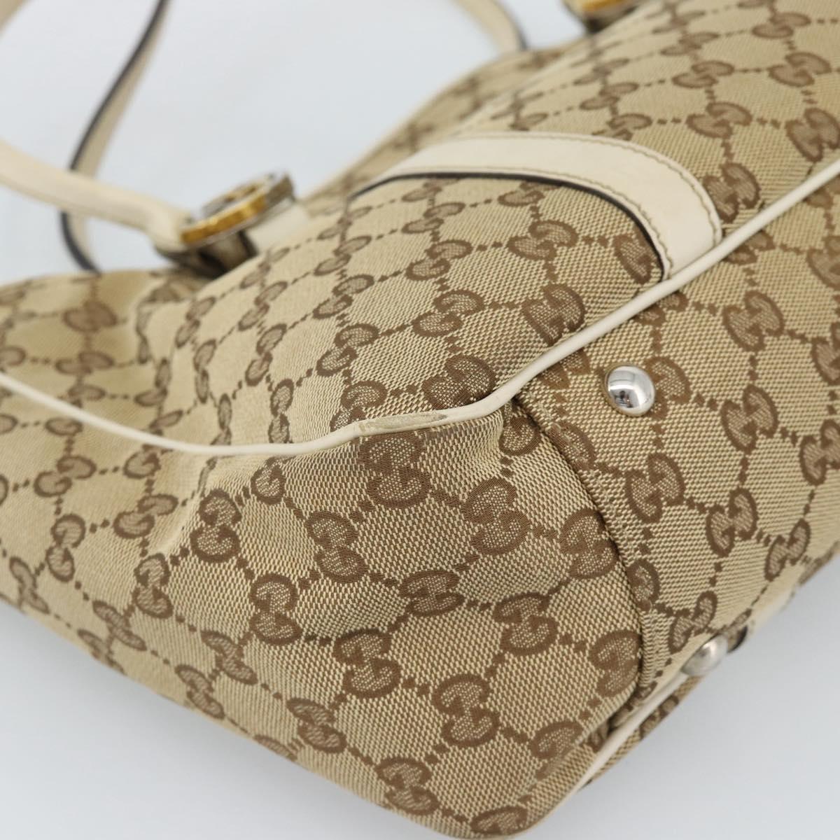 GUCCI GG Canvas Miss GG Tote Bag Beige Silver gold 232957 Auth 189245