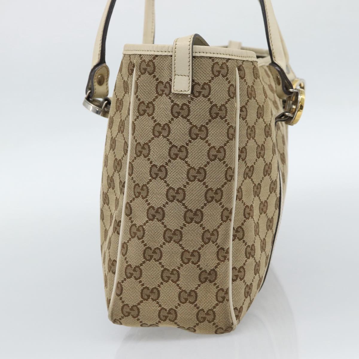 GUCCI GG Canvas Miss GG Tote Bag Beige Silver gold 232957 Auth 189245