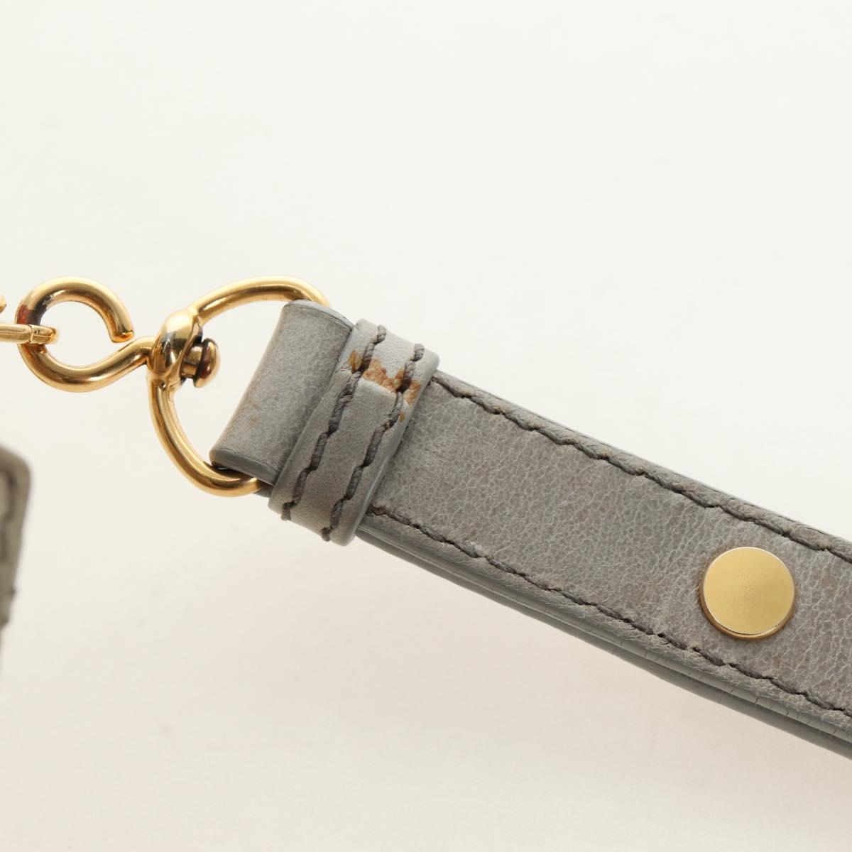 Miu Miu Hand Bag Leather 2way Gray Gold Auth 189246V