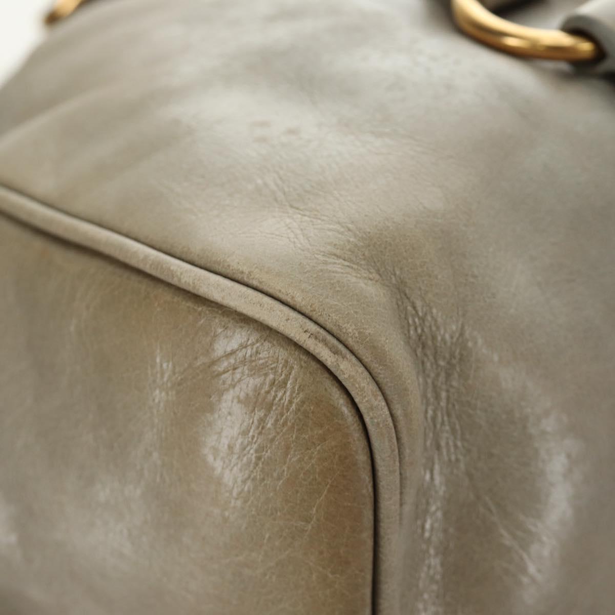 Miu Miu Hand Bag Leather 2way Gray Gold Auth 189246V
