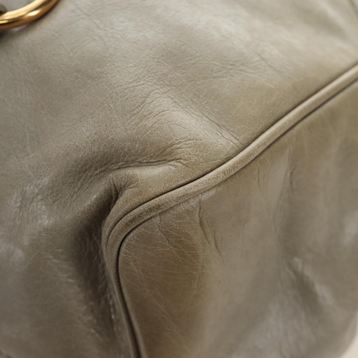 Miu Miu Hand Bag Leather 2way Gray Gold Auth 189246V