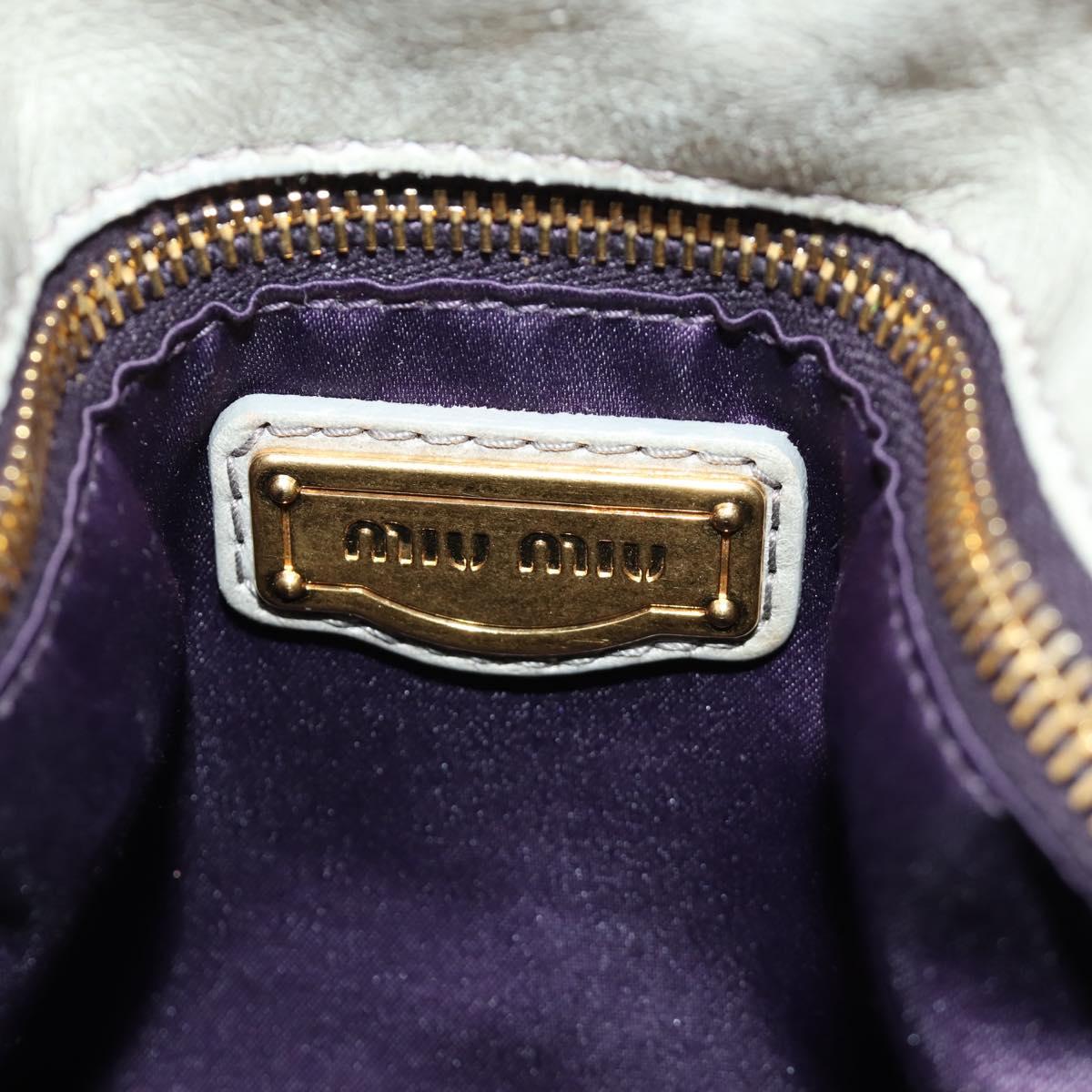 Miu Miu Hand Bag Leather 2way Gray Gold Auth 189246V