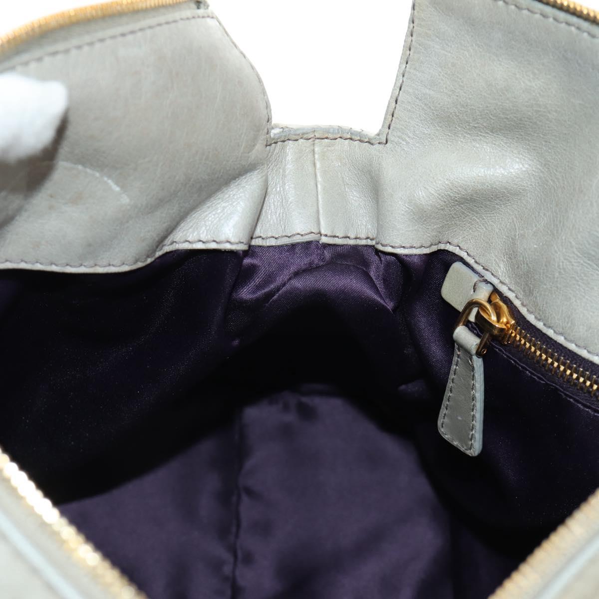 Miu Miu Hand Bag Leather 2way Gray Gold Auth 189246V