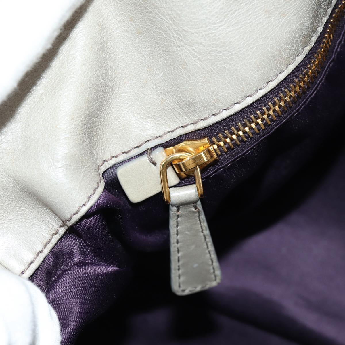 Miu Miu Hand Bag Leather 2way Gray Gold Auth 189246V