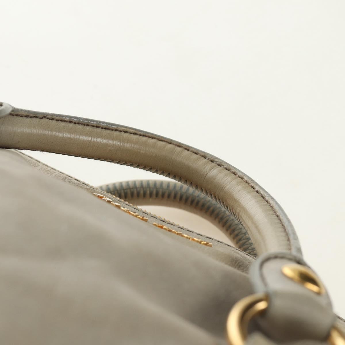 Miu Miu Hand Bag Leather 2way Gray Gold Auth 189246V