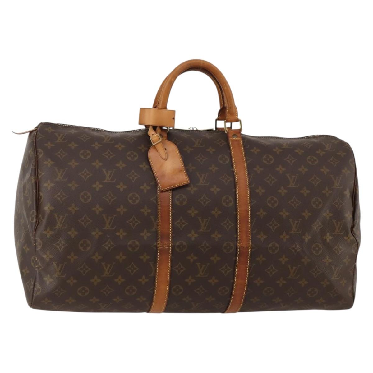LOUIS VUITTON Monogram Keepall 55 Boston Bag M41424 LV Auth 189251