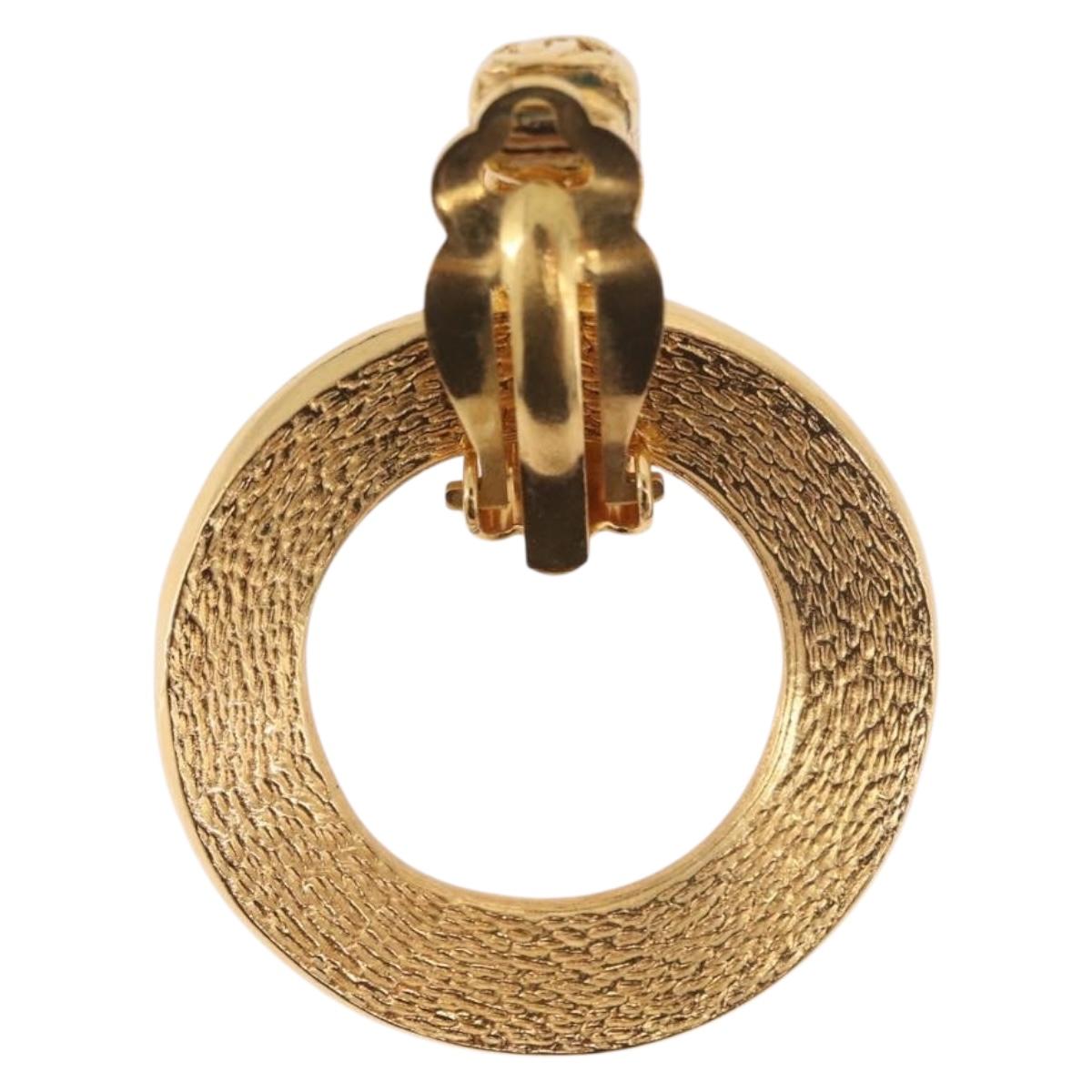 CHANEL Earring metal Gold Tone CC Auth 189258V