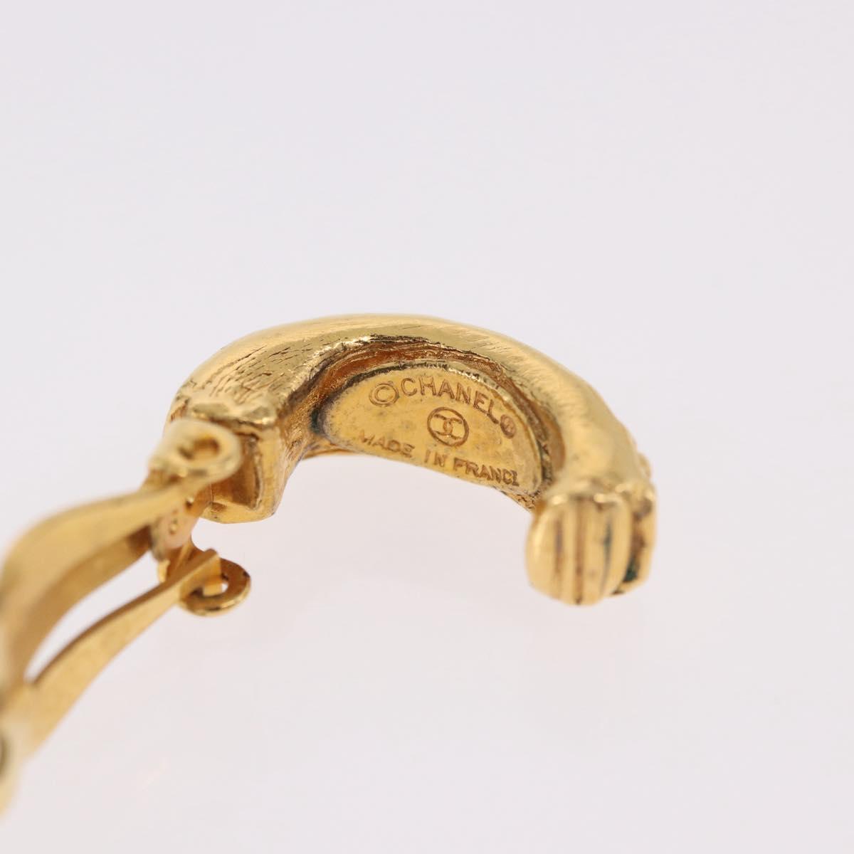 CHANEL Earring metal Gold Tone CC Auth 189258V
