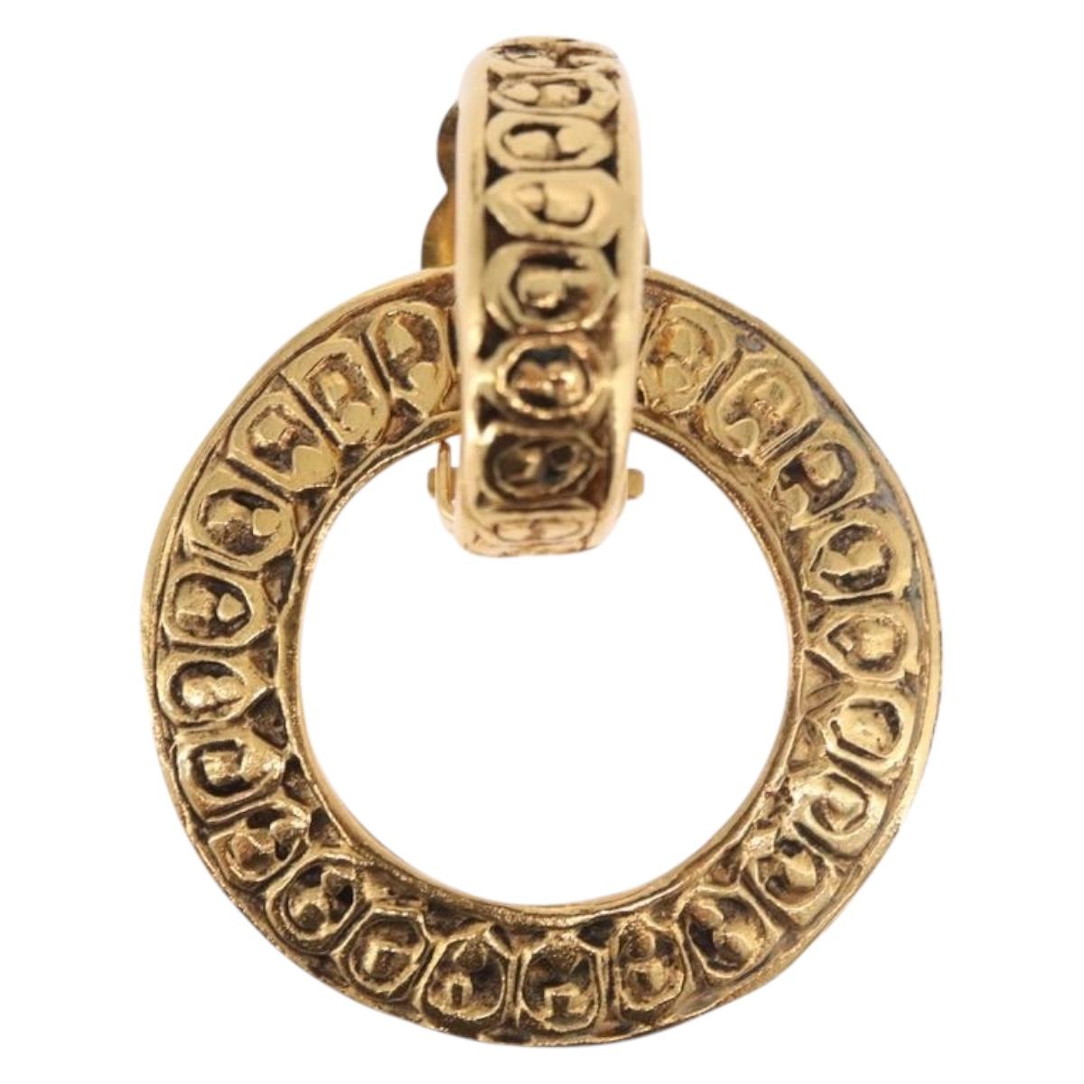 CHANEL Earring metal Gold Tone CC Auth 189258V
