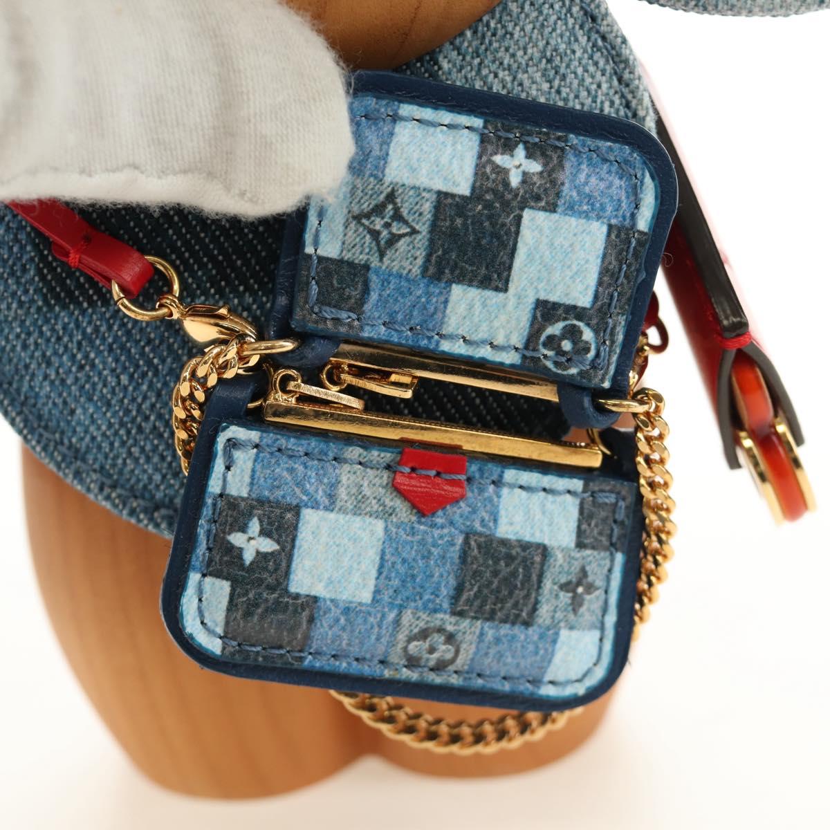 LOUIS VUITTON Monogram Denim Patchwork Vivienne Doll Blue GI0463 Auth 189263SM
