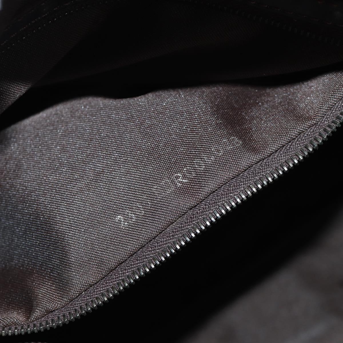 FENDI Zucca Canvas Mamma Baguette Shoulder Bag Black Brown Auth 189272V