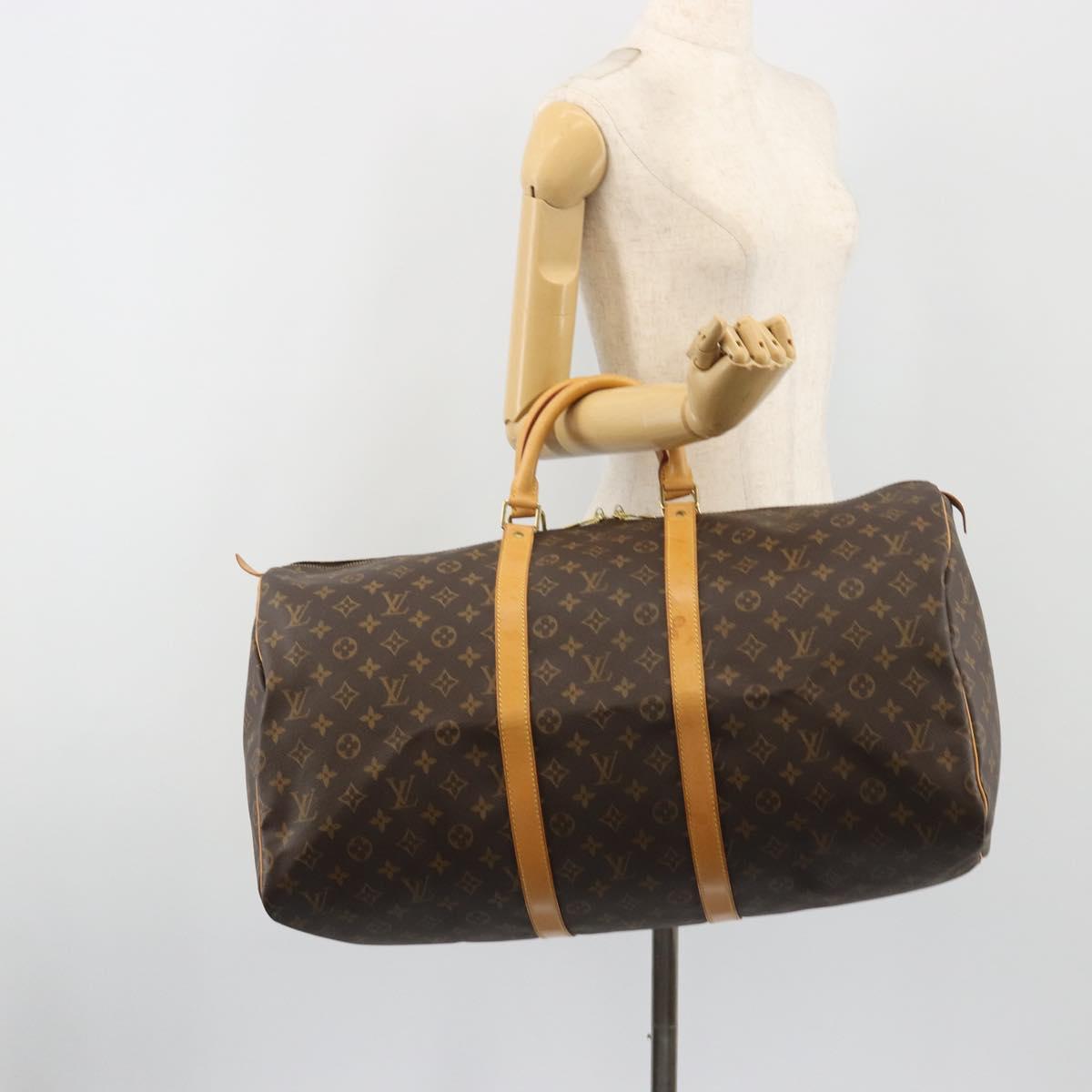 LOUIS VUITTON Monogram Keepall 55 Boston Bag M41424 LV Auth 189275