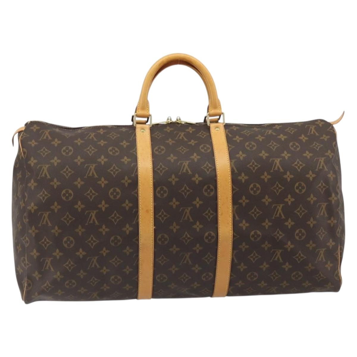 LOUIS VUITTON Monogram Keepall 55 Boston Bag M41424 LV Auth 189275
