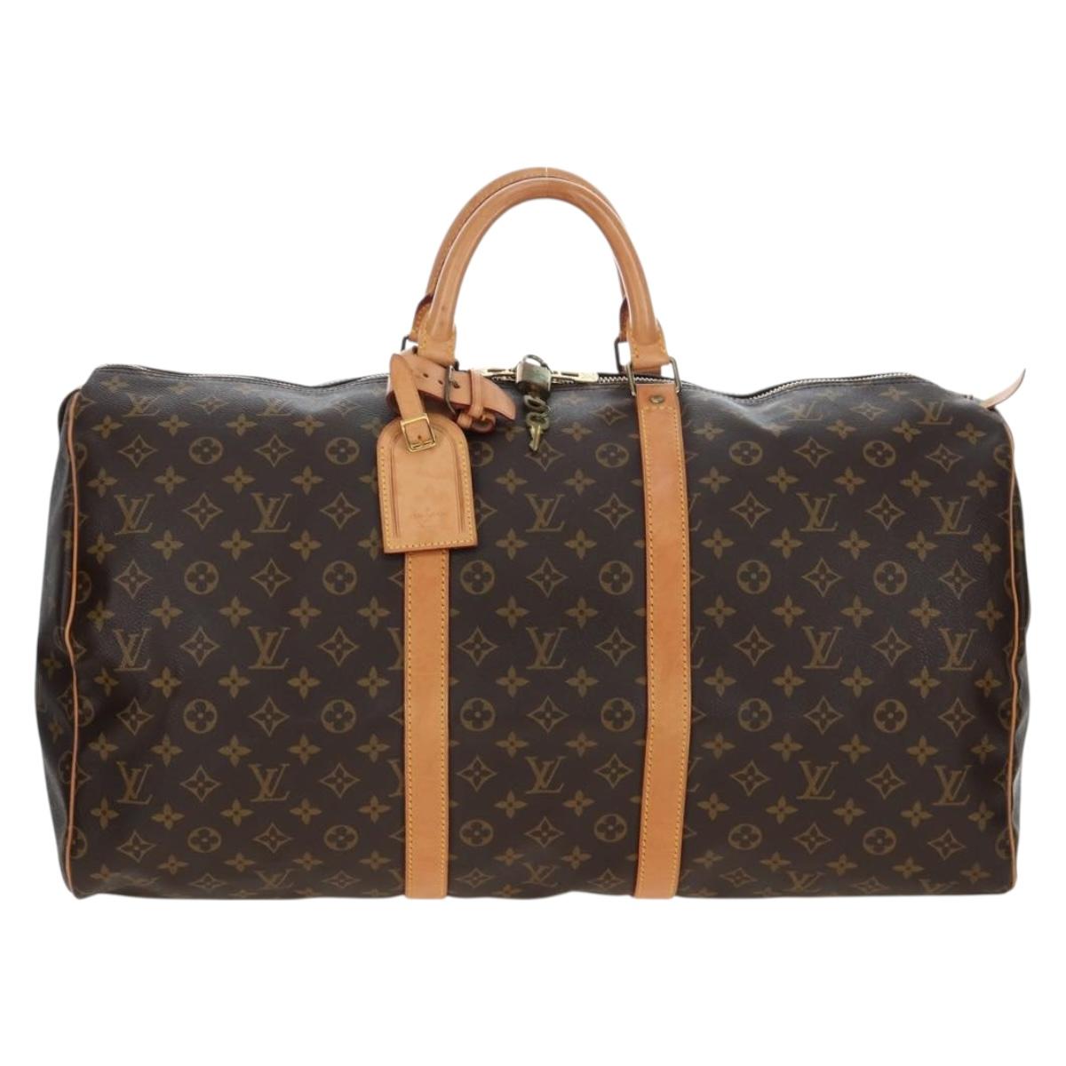 LOUIS VUITTON Monogram Keepall 55 Boston Bag M41424 LV Auth 189276V