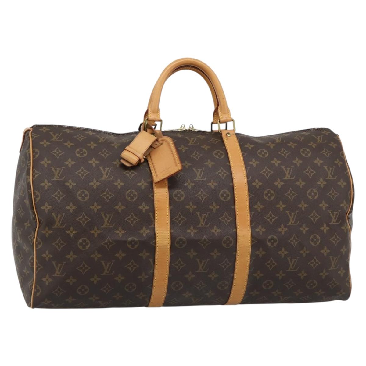 LOUIS VUITTON Monogram Keepall 55 Boston Bag M41424 LV Auth 189278V