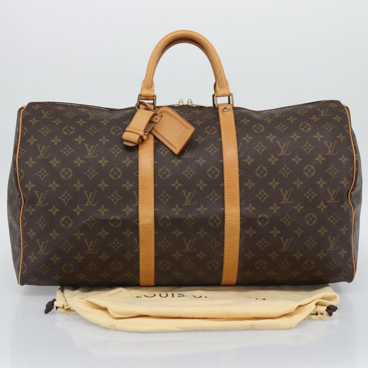 LOUIS VUITTON Monogram Keepall 55 Boston Bag M41424 LV Auth 189278V