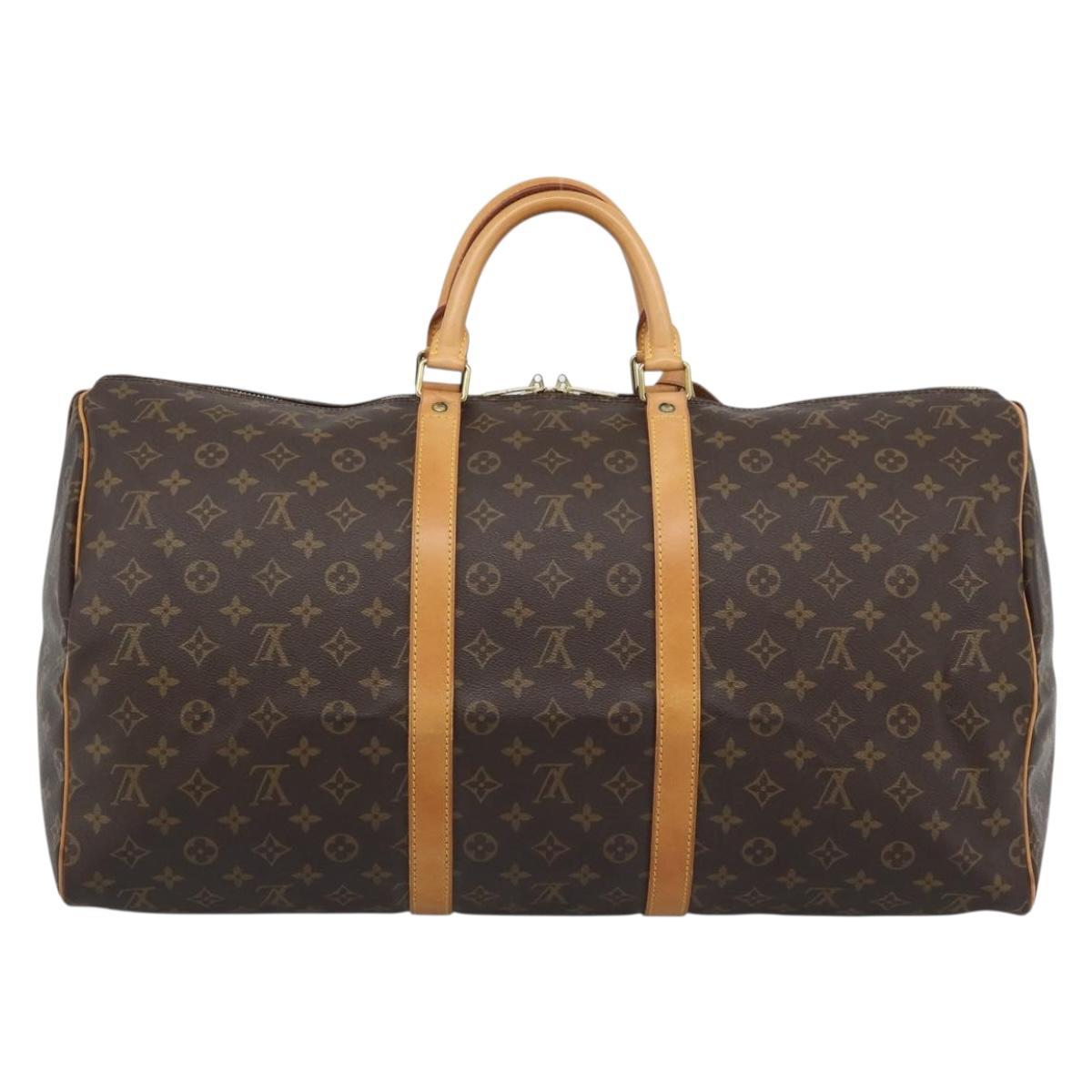 LOUIS VUITTON Monogram Keepall 55 Boston Bag M41424 LV Auth 189278V