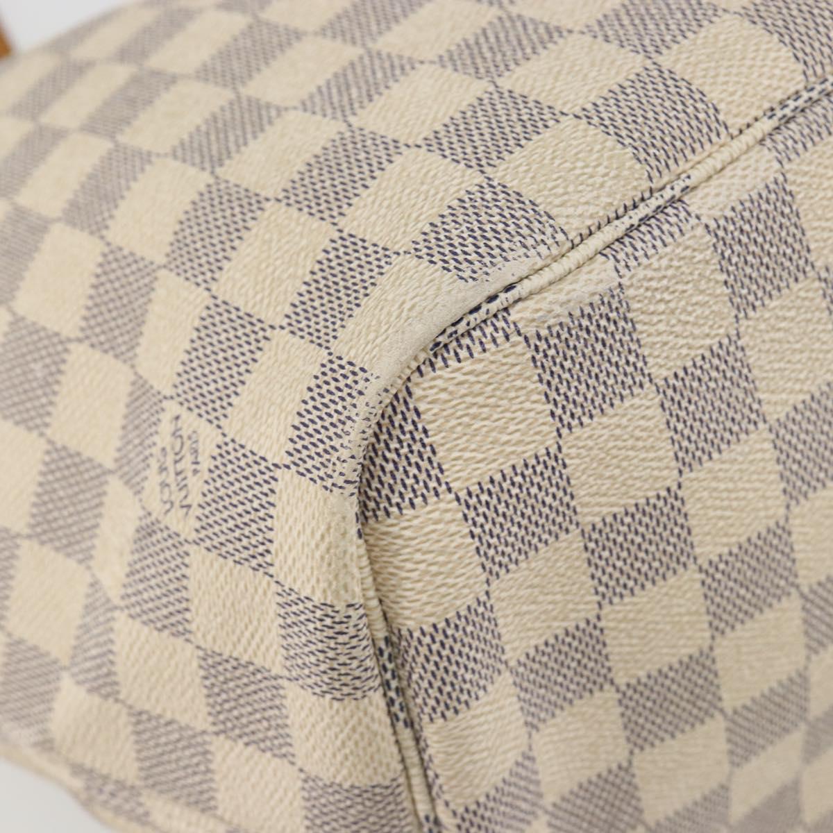 LOUIS VUITTON Damier Azur Neverfull MM Tote Bag N41605 LV Auth 189288