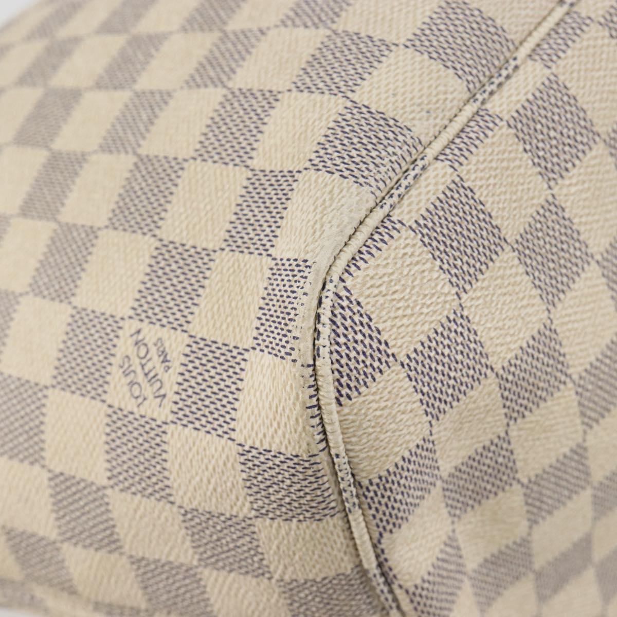 LOUIS VUITTON Damier Azur Neverfull MM Tote Bag N41605 LV Auth 189288