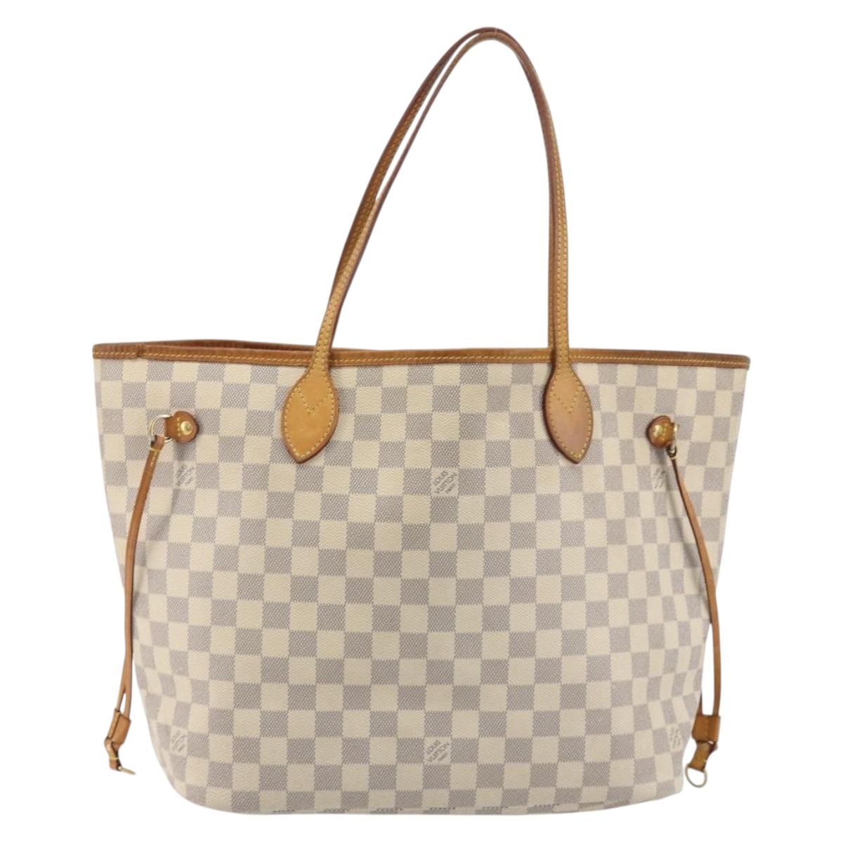 LOUIS VUITTON Damier Azur Neverfull MM Tote Bag N41605 LV Auth 189288