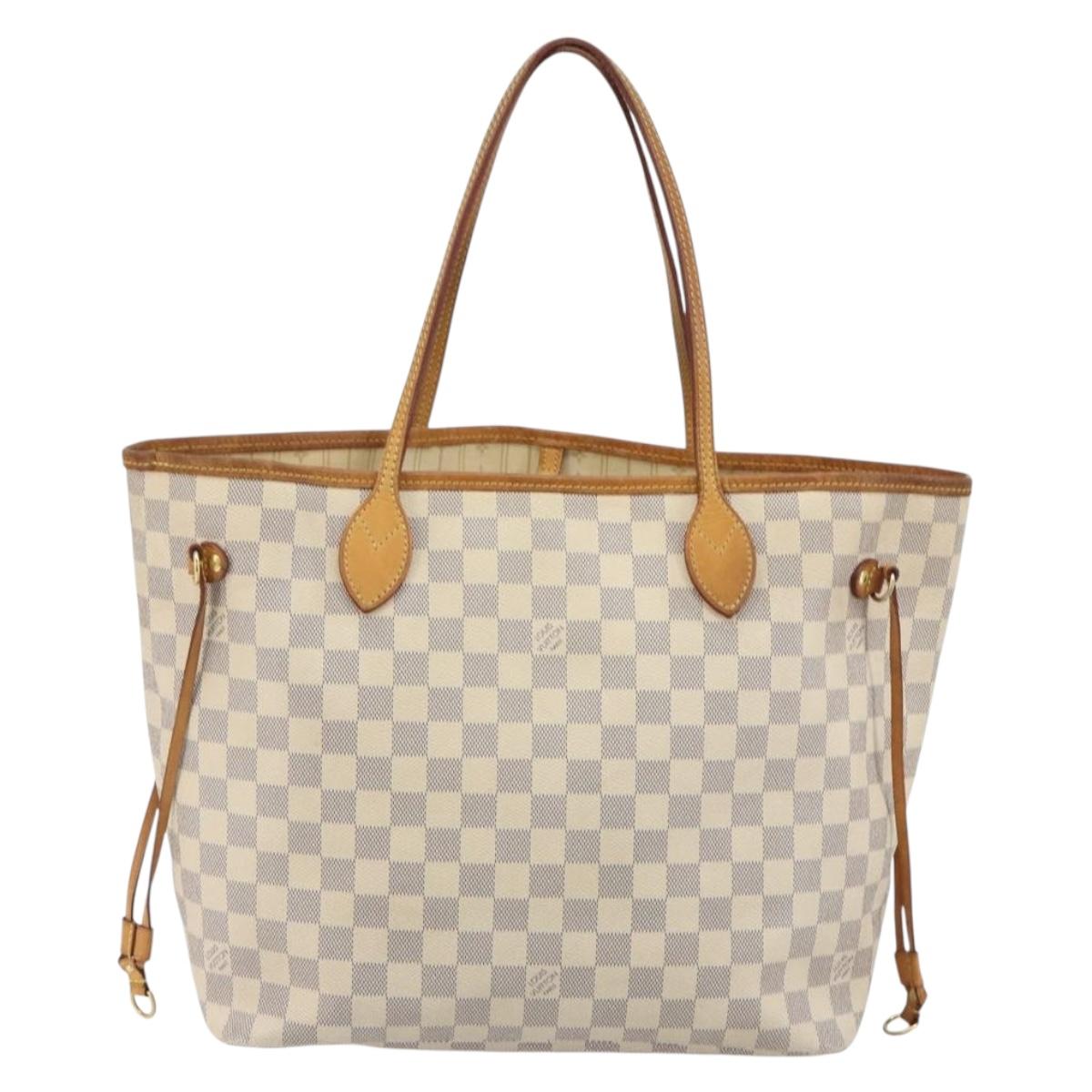 LOUIS VUITTON Damier Azur Neverfull MM Tote Bag N41605 LV Auth 189288