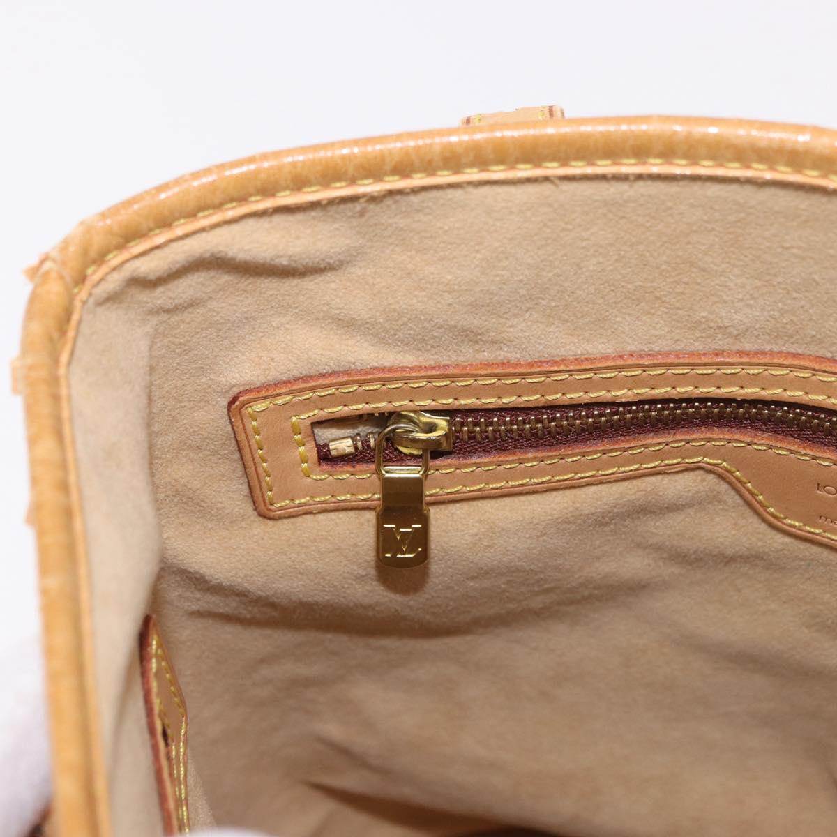 LOUIS VUITTON Nomad leather Bucket PM Shoulder Bag Beige M85001 LV Auth 189289